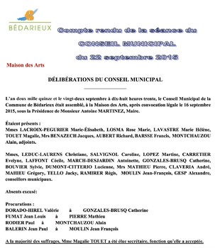 Compte rendu du 22.09.2015